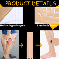 Bande prédécoupée kinésiologie bande d'éventail prédécoupée bandes d'œdème coupes élastiques en éventail pour gonfler les jambes de soutien bras poitrine cou dos