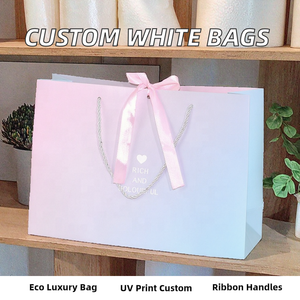 Sac cadeau dégradé rose et bleu avec grand nœud en ruban, sac à main de luxe pour mariage, fête, Noël, événements spéciaux - Product Image 2