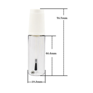 Bouteille ronde YJ PET de 19,5 mm de diamètre et 76,7 mm de hauteur avec applicateur à brosse pour peinture, colle et usage général - Product Image 1
