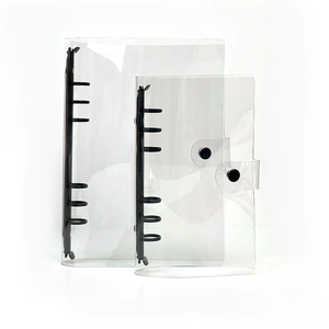 Venta directa de fábrica de la nueva cubierta de carpeta en espiral de PVC transparente A5/<span class=keywords><strong>A6</strong></span> Clip de Color de 6 agujeros planificador diario elegante conveniente - Product Image 1