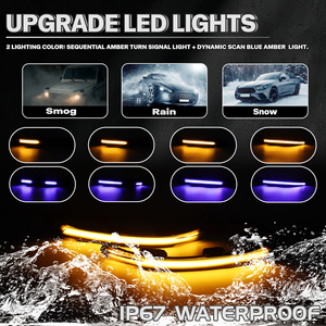 Clignotants dynamiques à LED pour VW <span class=keywords><strong>Golf</strong></span> <span class=keywords><strong>7</strong></span> <span class=keywords><strong>7</strong></span>.5 GTI Jetta MK7, clignotants séquentiels ambre et bleus pour rétroviseurs, en stock aux États-Unis - Product Image 2