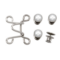 DWDP YN Accessoires vestimentaires : Ajusteur de bouton sans couture pour pantalons, jeans, jupes, manches – Ensemble de boutons-pression métalliques à quatre pans pour la taille