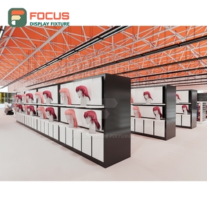 Custom Wig Display Cabinet Glass Panel Lighted Drawer Multi Shelf Hair Store Display Cabinet Fixture - Product Image 3