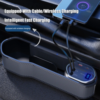 Organisateur de siège de voiture avec chargeur sans fil et câble de charge rapide USB-C/Lightning 40W, boîte de rangement pour console centrale