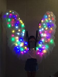 <span class=keywords><strong>Ali</strong></span> d'Angelo Luminose per Spettacoli in Discoteca, Palcoscenico, Sfilate, con Piume LED e Pannello Posteriore, <span class=keywords><strong>Ali</strong></span> <span class=keywords><strong>Bianche</strong></span> e Rosa - Product Image 4