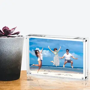 Hot Sale Acrylic Photo Frame Variety Of Desktop Table 20 Mm Thick Magnetic Double Sided Frame Free Standing For Displaying