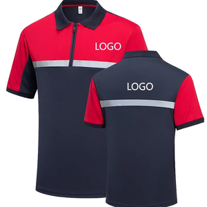 Hi Vis Polyester Polo T-Shirts Custom Construction Worker Motor Work Shirts Reflective Safety Anti-Static Workwear