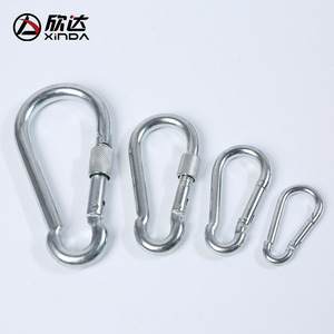 Xinda Carabiner Stainless Steel Gourd Shape <b>Locking</b> Safety Hook Outdoor Hiking Yoga Use - Product Image 4