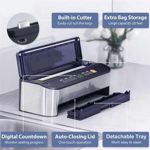 Macchina Sigillatrice Sottovuoto Completamente Automatica 80KPA per Alimenti con Modalità Umido, Taglierina Integrata e Vano Porta-Sacchetti, Cottura Sous Vide, Conto alla Rovescia Digitale - Product Image 2