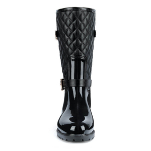 Bottes de <span class=keywords><strong>pluie</strong></span> en PVC pour femmes, motif losanges matelassés, légères, pour l'extérieur, prix d'usine, vente en gros - Product Image 4