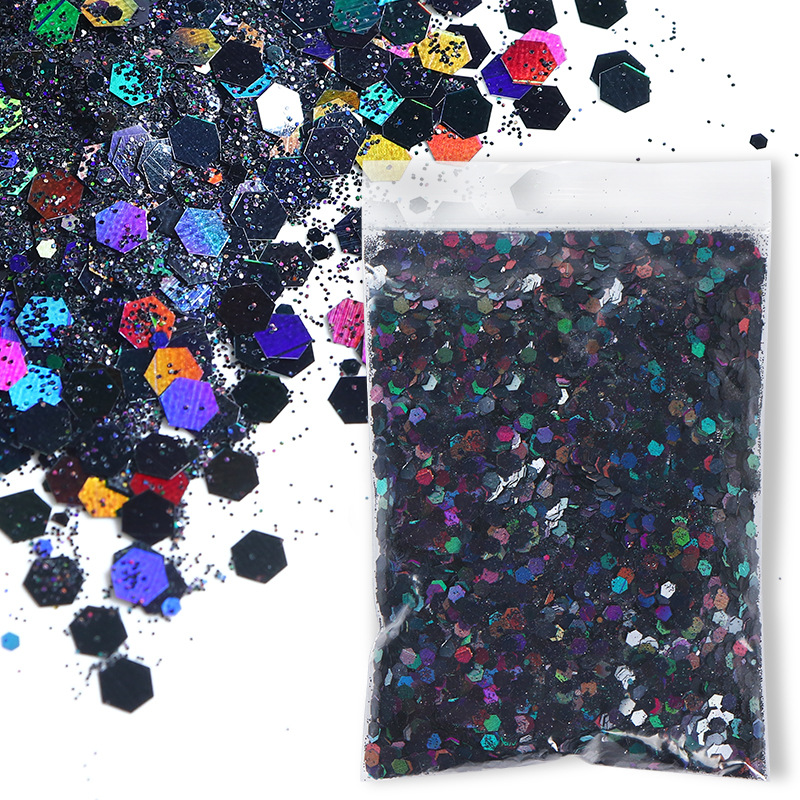 Sachet de 50g de poudre laser hexagonale mélangée - Noir laser 4
