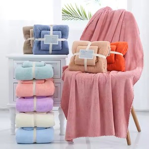 Juegos de toallas de baño de lana <span class=keywords><strong>Coral</strong></span> de microfibra de tejido suave, respetuoso con el medio ambiente, superabsorbente, de secado rápido, regalo de Color sólido para el hogar - Product Image 6