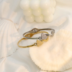 Nuovo acciaio inossidabile PVD placcato oro <span class=keywords><strong>volpe</strong></span> animale <span class=keywords><strong>bracciale</strong></span> aperto regolabile <span class=keywords><strong>con</strong></span> pietra di zircone per le donne - Product Image 4