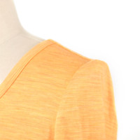 T-shirt pour femme en laine mérinos personnalisée Solarwool, col en V, manches longues, tricoté teint en fil