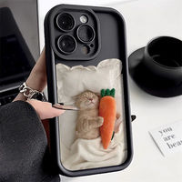 Coque de téléphone en silicone avec impression de chat endormi et protection de l'objectif pour iPhone 6 7 8 Plus X Xr Xs 11 12 13 14 15 16 17 Pro Max