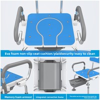 Siège de toilette et tabouret de douche double usage pour personnes âgées, design moderne, capacité 150 kg, finition mate ; transforme les toilettes à la turque en toilettes à la turque ou à la siège.