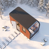 Cabine de vie modulaire isolée robuste en imitation bois, bureau mobile haut de gamme, mini-maison pour le télétravail et la vie en nomade