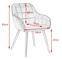 Meubles de salle à manger pieds en métal chaises en velours salon accoudoir nordique dossier rembourré couvertures en velours chaises