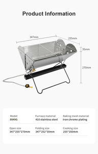 <span class=keywords><strong>Barbecue</strong></span> à <span class=keywords><strong>gaz</strong></span> en acier inoxydable de type V 3mm Ultra mince Compact <span class=keywords><strong>Barbecue</strong></span> pliant en forme de X et foyer 2 en 1 Portable - Product Image 5
