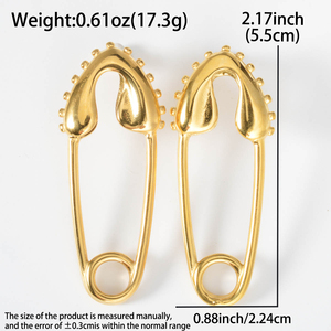 Aros de Acero Inoxidable Chapados en Oro de 18k, Modernos para Mujer - Product Image 5