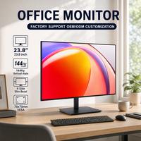 Moniteur PC de bureau LED FHD 23,8 pouces, écran IPS 144 Hz, 250 nits, cadre fin 4 côtés, moniteur LCD pour le commerce, le bureau, les jeux et la maison