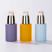 Cylindre d'emballage cosmétique de soins de la peau de 20ml 30ml flacon compte-gouttes en verre d'huile essentielle de cheveux de barbe ambre claire avec compte-gouttes