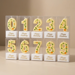 Merri Wish - Velas de <span class=keywords><strong>Cumpleaños</strong></span> Rústicas con Forma de Calabaza - Adornos Pintados a Mano para Celebraciones Otoñales - Juego de Calabazas Ecológicas sin Humo - Product Image 2