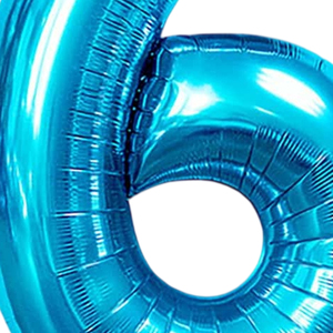 Blu N6 45cm numero di palloncino di spessore festa amore compleanno decorare - Product Image 3