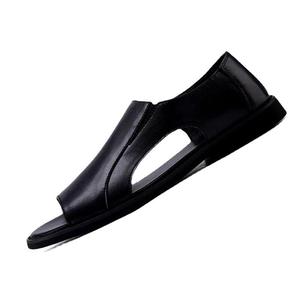 Sandalias de piel auténtica para hombre, calzado de talla grande, Chanclas de playa - Product Image 4