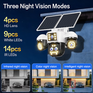 Cámara de Seguridad Solar de 5 Lentes y 20MP con <span class=keywords><strong>Zoom</strong></span> Digital 18X, Panel Solar Doble, Cámara PTZ 4G, Vigilancia AOV 24/7 con 4 Vistas de Pantalla, IP66 - Product Image 6