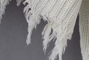 Prêt à expédier mode <span class=keywords><strong>fantaisie</strong></span> acrylique tricoté Cardigans fermeture éclair glands <span class=keywords><strong>pull</strong></span> pour les femmes - Product Image 5