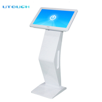 Ordinateurs tout-en-un à écran LCD de 21,5 pouces, vente chaude, support de sol intérieur, écran tactile capacitif multi-touch, kiosque d'affichage numérique avec style K