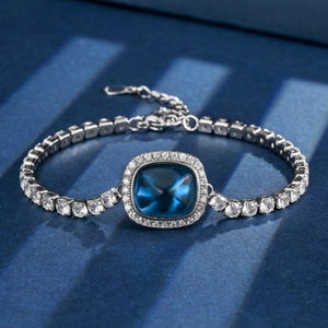 Wholesale Fashion Jewelry Eco-friendly <b>Copper</b> 10*12mm Multi-Color Sugar Loaf Zircon <b>Bracelet</b> for Trendy Statement Style - Product Image 4