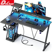 Escritorio Gamer Inteligente RGB de Fábrica Foshan con Regleta de Alimentación Integrada y Estantes de Almacenamiento Reversibles
