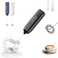 Accessoires de cuisine : Mousseur à lait électrique portable en acier inoxydable, personnalisable et rechargeable, pour café et usage commercial