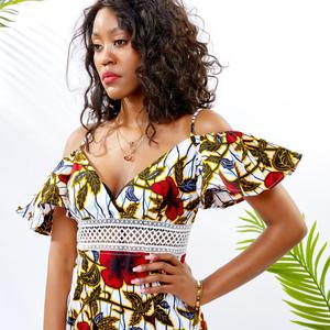 Floral africain Tissu De Cire D'impression Maxi Longue Kitenge Conceptions Femmes Dames <span class=keywords><strong>Robe</strong></span> de Soirée - Product Image 6