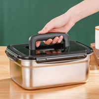 Boîte à lunch hermétique à double étage en acier inoxydable de qualité alimentaire avec compartiments pour les voyages
