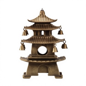 Quemador de Incienso de Aluminio Tipo Pagoda con Campanas Colgantes, Incensario Cónico, Recolector de Ceniza, Decoración para Meditación, Venta al por Mayor - Product Image 1