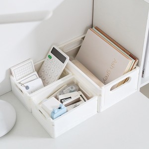 Desktop Folding Storage Box Portable Stackable Desktop Plastic Foldable Toy Stationery Collapsible Storage Box