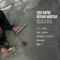 Mortier de réparation rapide C60 60MPa 28 jours 2 heures 20MPa pour la réparation des revêtements de ponts et des chaussées en béton