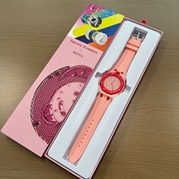 Montre en silicone à quartz sans logo avec boîtier en plastique amovible, coffret cadeau, bracelet en silicone + boîte