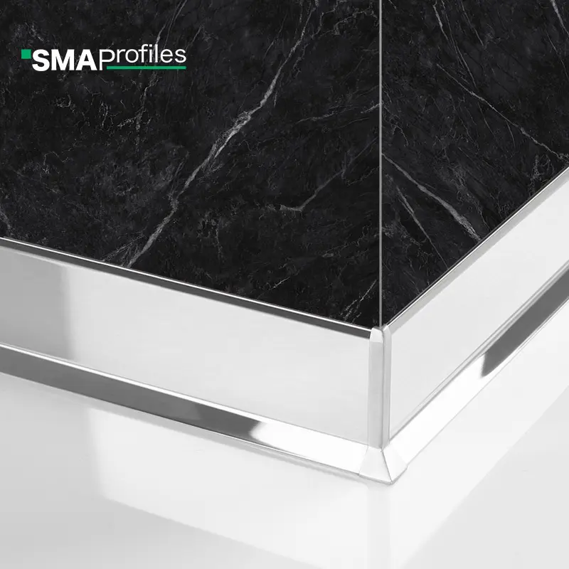 SMAProfiles金属ステンレス鋼304幅木、フローリングアクセサリー、装飾アルミニウムベースボード