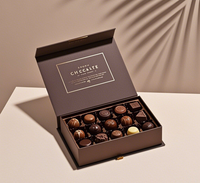 Boîte en Papier Personnalisée de Luxe Haut de Gamme pour Truffes au Chocolat Noir, Coffret Cadeau d'Emballage Chocolat de Luxe