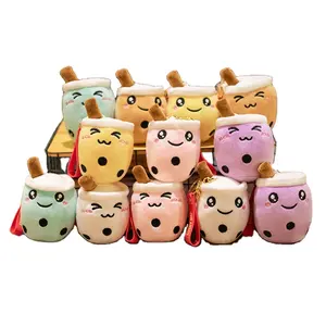 Cute Bubble Boba Peluches Plushie Toy Milk Tea Pearl Cup Plush Pillow Stuffed Boba Plush 10cm Emotion Boba Keychains