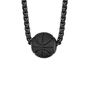 Collar de Baloncesto con Colgante en Forma de Balón, Cadena de Bambú, Acero Inoxidable, Regalo Deportivo <span class=keywords><strong>para</strong></span> Mujer, Venta al Por Mayor - Product Image 4
