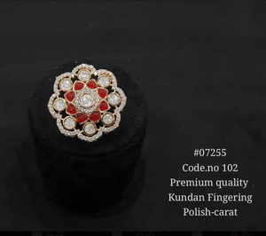 Kundan Fingering Style CZ Kundan <b>Accessories</b> Caret Plated Kundan Fingering Jewelry Making Decorative Craft Components - Product Image 3