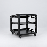 Baie de serveur réseau 19 pouces SYNSTRO 6U à cadre ouvert, revêtement noir en poudre, acier laminé à froid SPCC, en stock pour centre de données