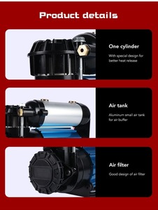 12V 150PSI 휴대용 전동 에어 컴프레서 금속 자동차 타이어 공기 주입 펌프 (압력 게이지 포함) 자동차 SUV 오프로드용 - Product Image 5