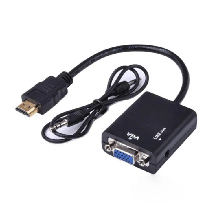 Bộ Chuyển Đổi HDMI Sang VGA Chất Lượng Cao Cáp Âm Thanh Và Video HDCP 1.2 Bộ Chia Màn Hình DVD Aux 1080P60Hz Bộ Chuyển Đổi HDMI Sang Vga Có Âm Thanh