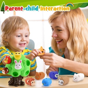 Cute Animal Soft Rubber Squeeze Toy Play Set Montessori Forest Animal <strong>Number</strong> Learning Matching Game Developmental Toy Tree <strong>House</strong>